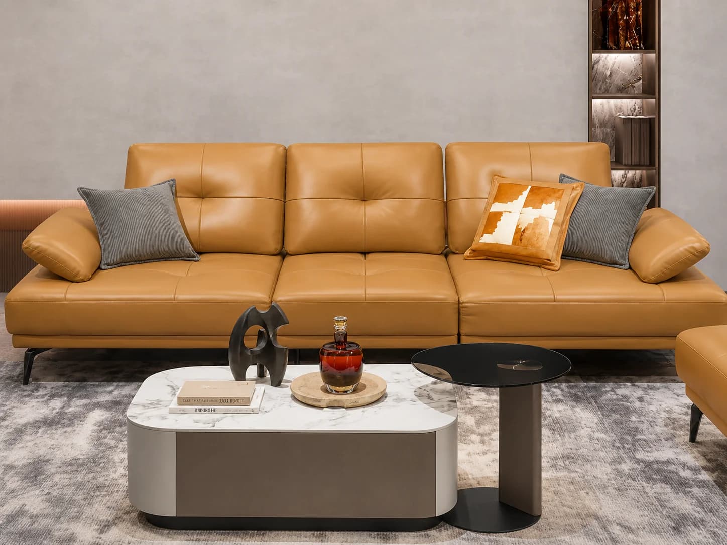 Ester-Aegean leather sofa