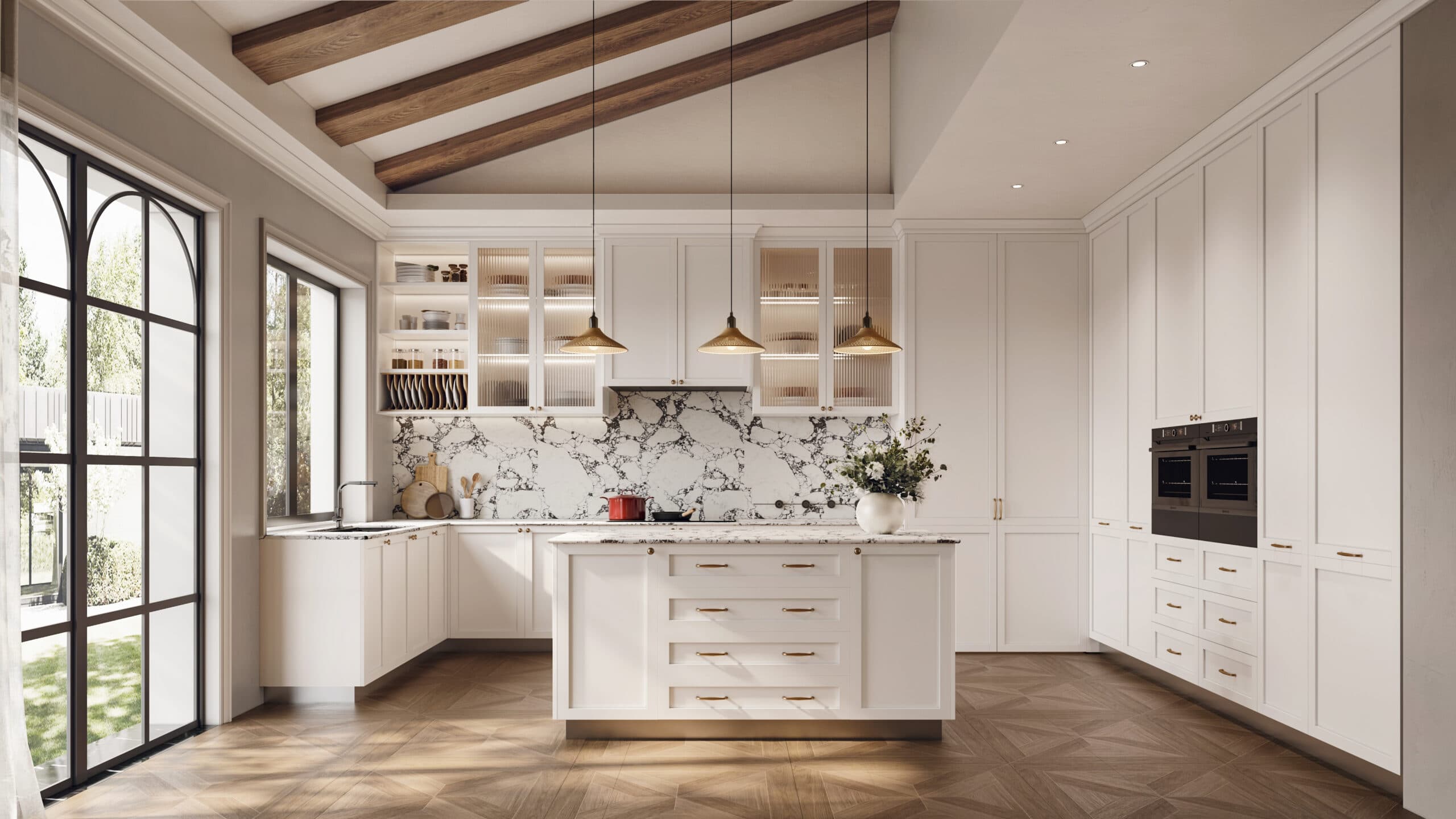 Kate series kitchen, cabinet doors closed